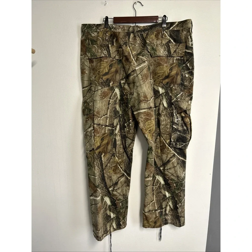 Realtree Men's 44 X 32 Cargo Hunting Pants Tie Hem 6 Pocket Cotton Blend Outdoor